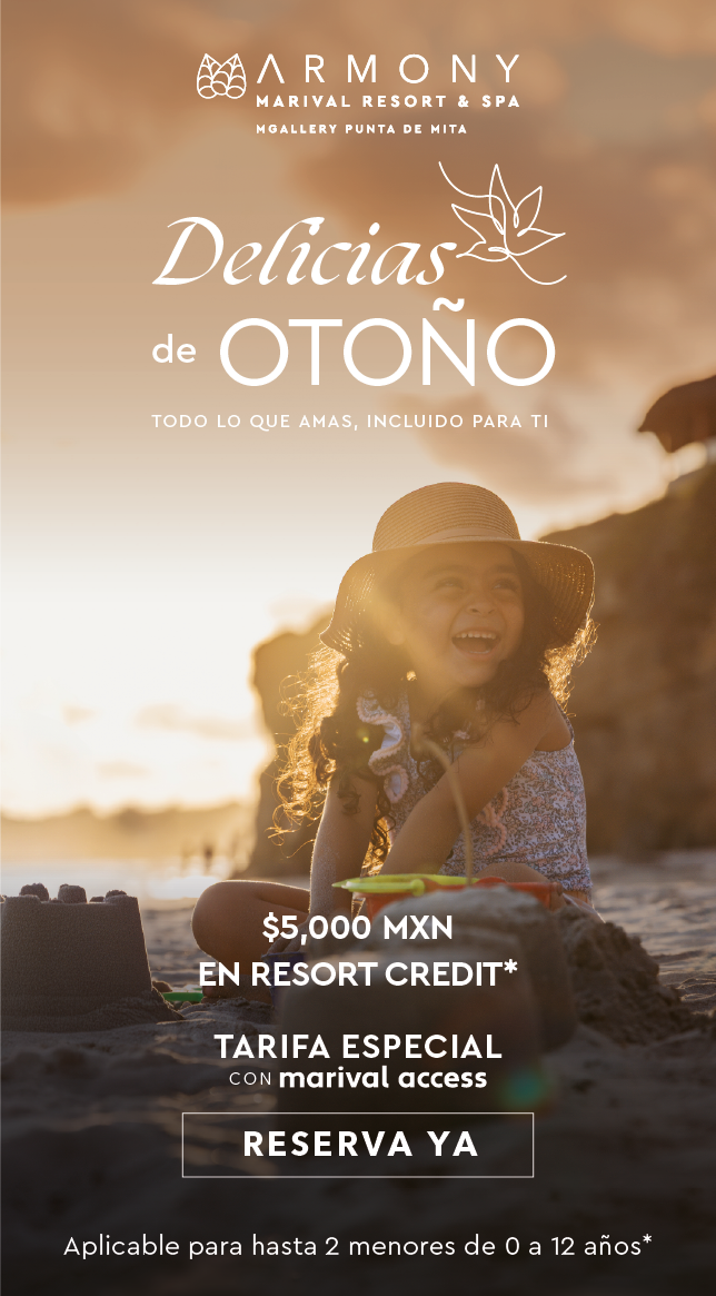 vacaciones de otoño frente a la playa punta de mita